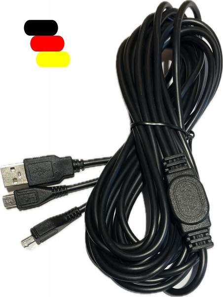 Dubbel USB kabel 3,41 m för Sony Playstation PS4 DualShock 4 Controller