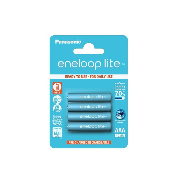 4x Panasonic eneloop lite telefon batteri för Panasonic KX-TG8562