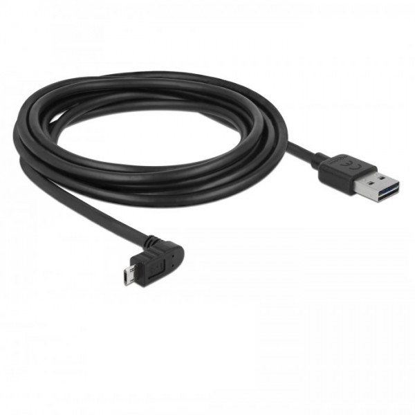USB-laddningskabel datakabel 3m 90° f. Medion GoPal E5470 